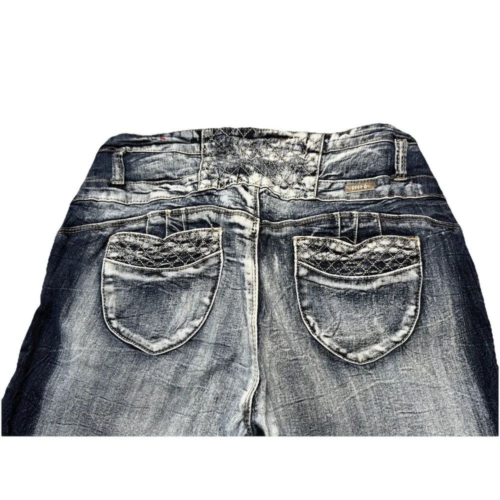 GoGo Star Jeans Womens Size 15 Juniors Blue Denim Skinny Dark Wash Pants Stretch - Picture 7 of 13